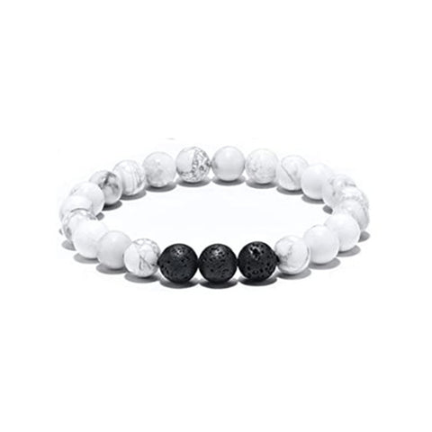 Black Gallstone Elastic Bracelet Skull Pendant Natural Turquoise Tiger Eye Tassel Crystal Volcanic Stone Beaded Bracelet m3331320