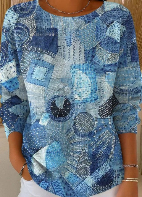 Crew Neck Casual Long Sleeve Top m302219