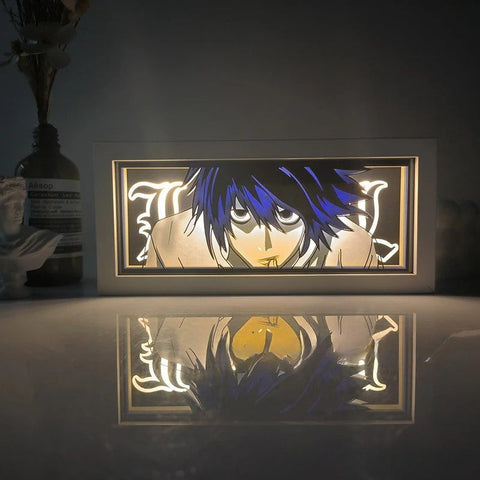 DEATH NOTE L Paper Carving Lamp Photo Frame