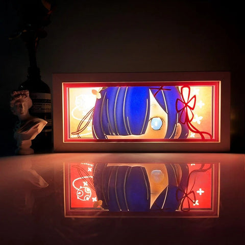 Re:Life in a different world from zero anime Rem Paper Carving Lamp Photo Frame