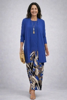 3D printed 3-piece cardigan + vest + trousers fashionable wear m302849