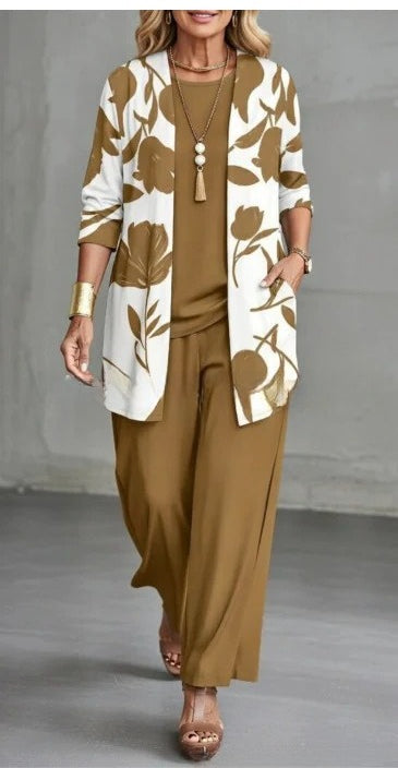 3D printed 3-piece cardigan + vest + trousers fashionable wear m302849
