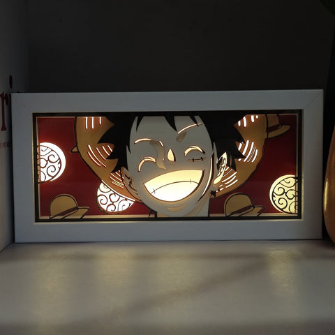 ONE PIECE anime Luffy Paper Carving Lamp Photo Frame