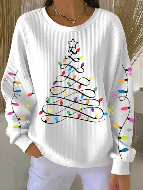 Christmas pattern women's crew neck knitted sweater loose and versatile m302215-2