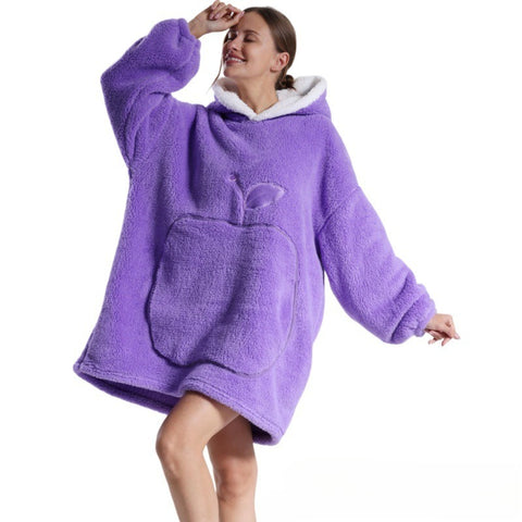 Long loungewear wearable lazy TV blanket double-sided comfortable cotton lint nightgown m302148