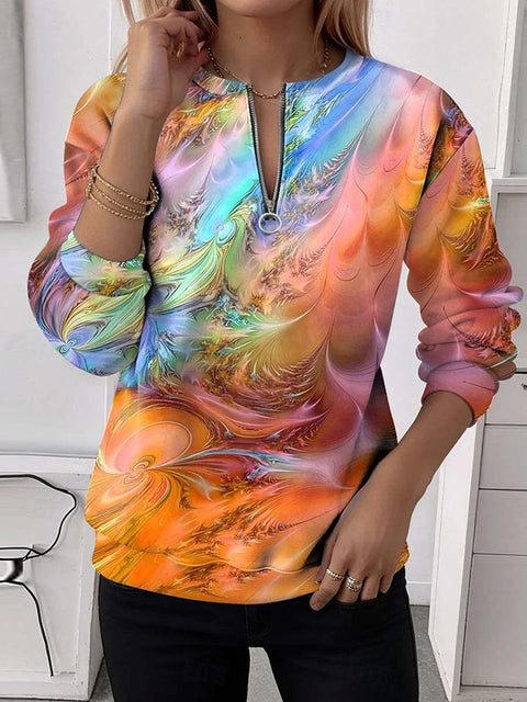 Printed sweater casual sweatshirt top m302179