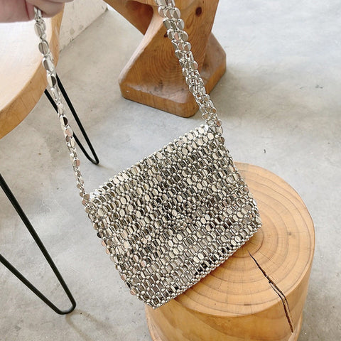 Personality metal small bag retro hollow handbag m3331040