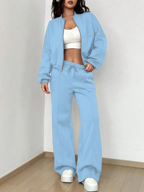 Winter velvet women's suit women's solid color sweater casual suit m301676