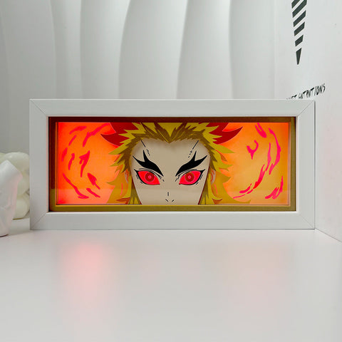 Demon Slayer anime Rengoku Kyoujurou Paper Carving Lamp Photo Frame