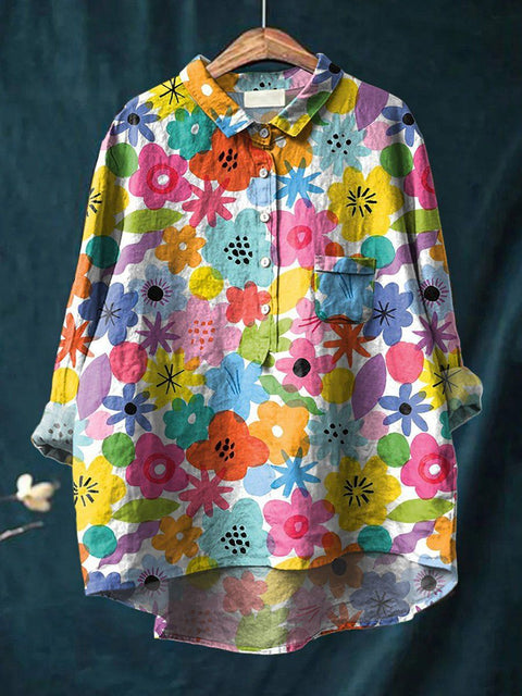 Loose printing crew neck casual large size women's T-shirt m301279