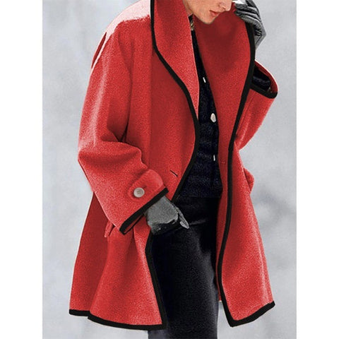 Fashion autumn and winter multi-color crew neck loose hooded woolen coat m300470