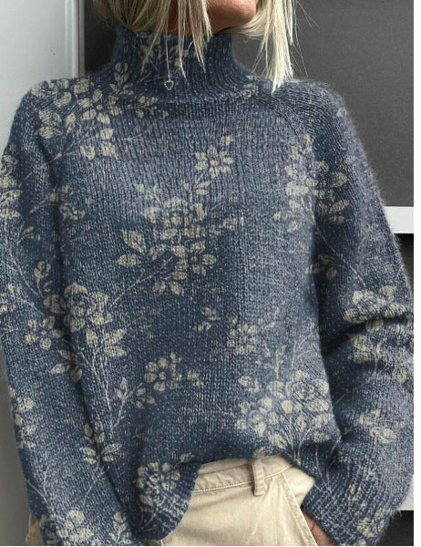 Christmas abstract print casual cape jacket cardigan sweater m302114