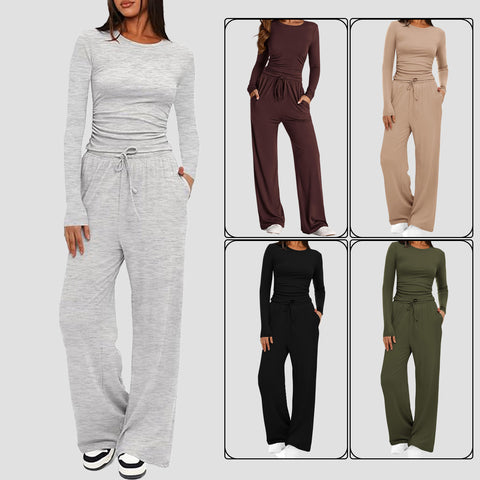 Casual suit women's long-sleeved wide-leg pants multi-occasion sportswear m301800