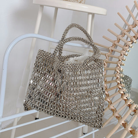 Personality metal small bag retro hollow handbag m3331040