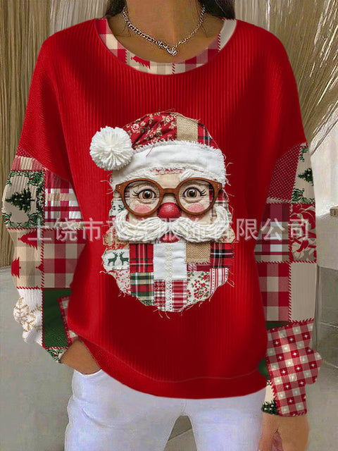 Knitted top snowflake christmas tree mix and match casual commuter sweater m302212
