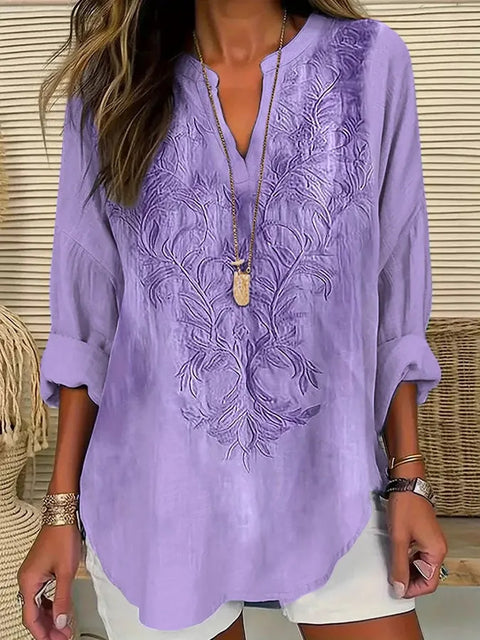 Floral 3D digital printing women's fashion crew neck loose shirt top m301357