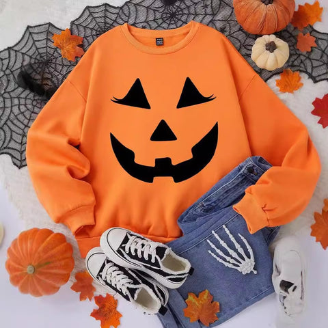 Halloween printed crew neck pullover sweater foreign trade women's clothing m301629