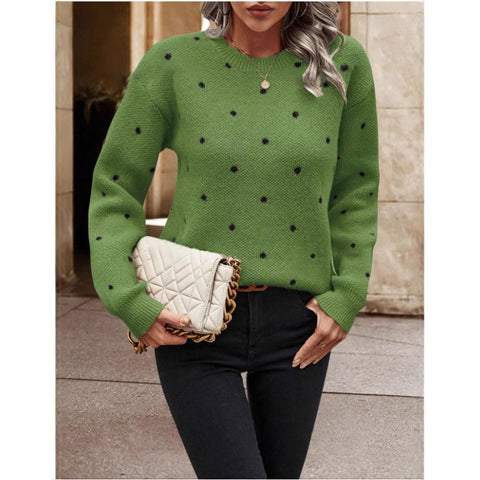 Women's sweater fashion crew neck long sleeve pullover sweater m302170