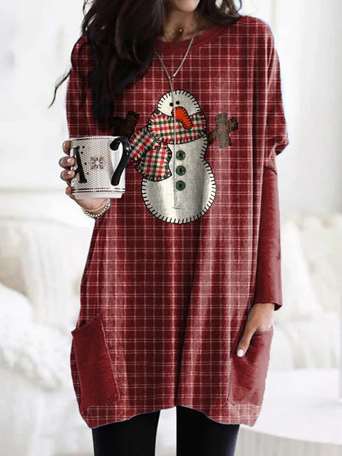 Digital printing women's fashion round neck medium and long top T-shirt m302271