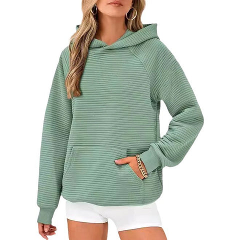 Women's Fashion Striped Hooded Loose Long Sleeve Sweater Women's m302027