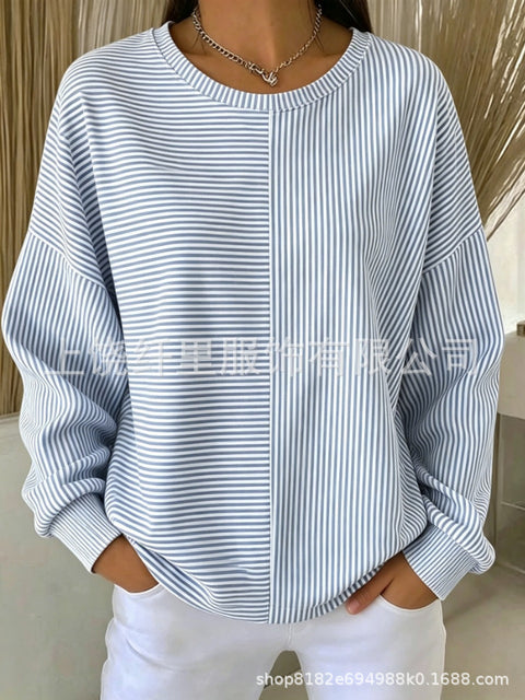 Printed Loose Casual Fashion Crew Neck Long Sleeve Women's Clothing FF303274