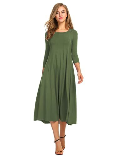 Autumn and winter dress solid color fashion big swing dress m302776
