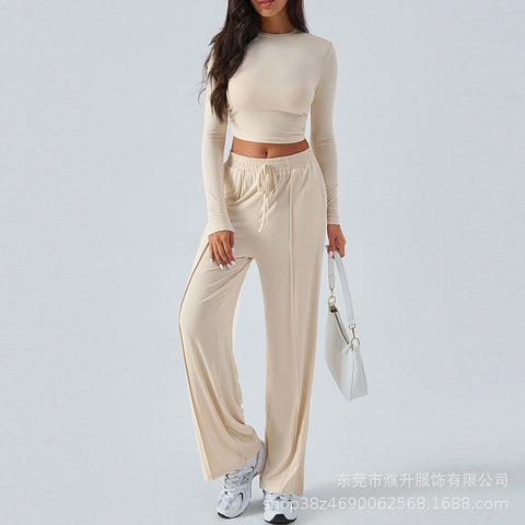 long-sleeved wide-leg pants sportswear loose for multiple occasions m301806