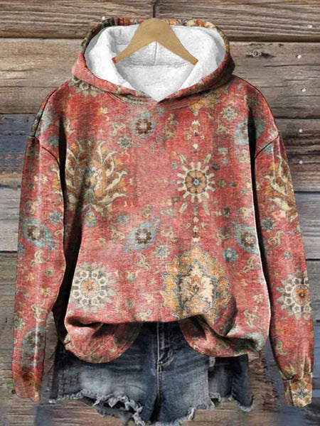 Printed Animal Pattern 3D Digital Printed Women's Hooded Long Sleeve Sweater FF303360
