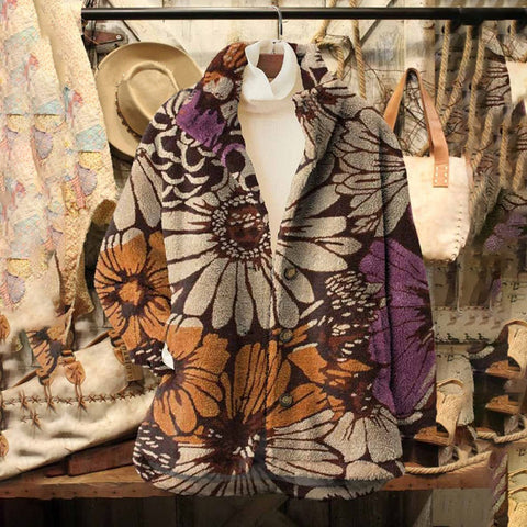 Loose 3D digital print women fleece jacket top autumn and winter m302122