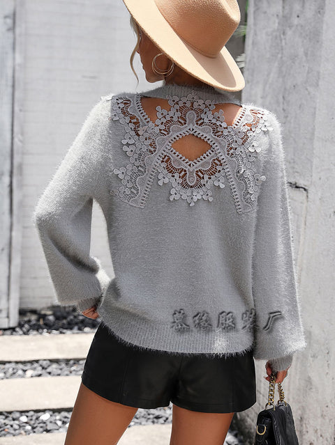 Pattern pattern women's knitted sweater round neck long sleeve pullover sweater women's m301767