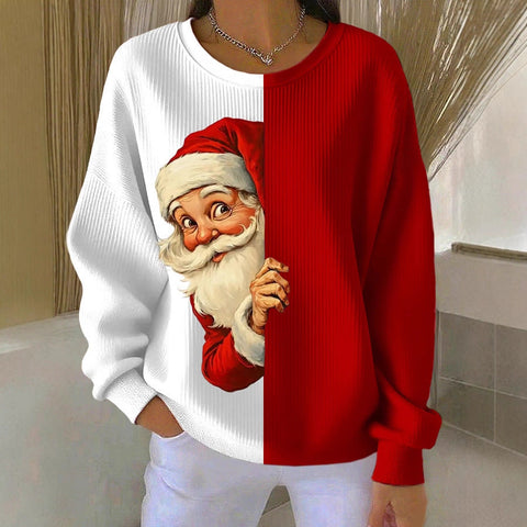 Loose outer wear lazy wind snowflake Christmas tree mix and match casual commuter sweater m302121