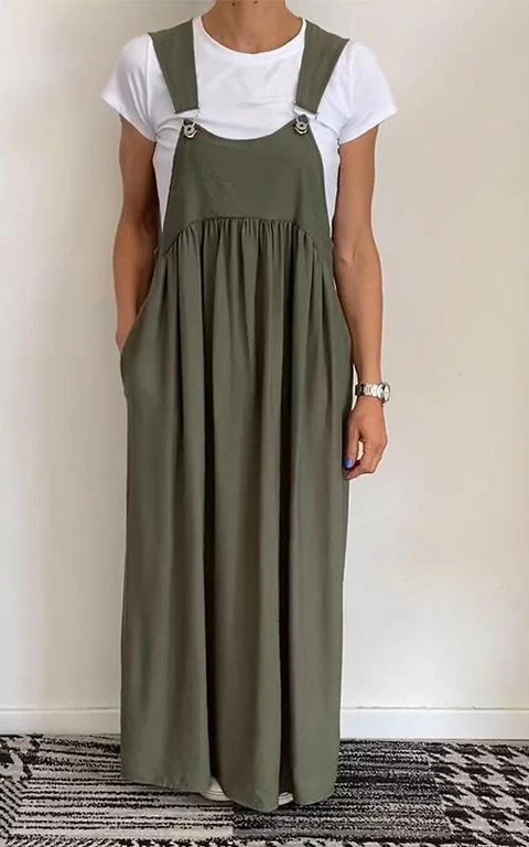 Women's suspender cotton and linen dress long dress women's m302054