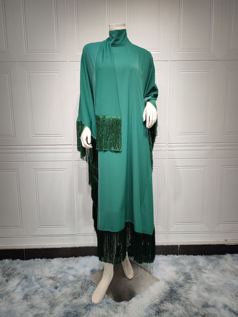 Ladies Bat Sleeve Tassel High Fashion Dress Party Dress m301183