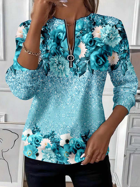 Printed sweater casual sweatshirt top m302179