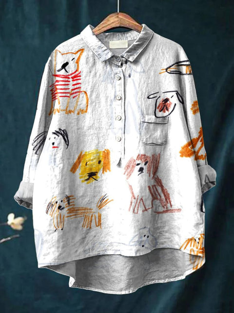Loose printing crew neck casual large size women's T-shirt m301279