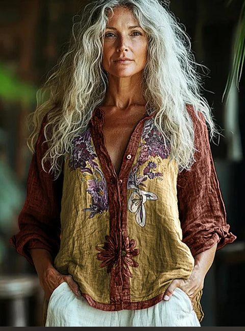 women's large size summer women's casual floral shirt women's small daisy shirt 3D printed shirt m301735