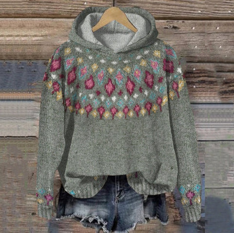 Printed Animal Pattern 3D Digital Printed Women's Hooded Long Sleeve Sweater FF303360