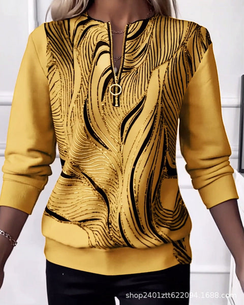 Printed sweater casual sweatshirt top m302179