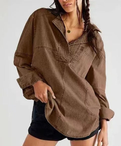Long Sleeve Jacket V-Neck Fashion Design Casual Jacket m302205