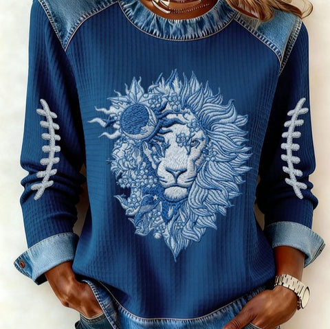 Women's printed women's crew neck sweater m302298