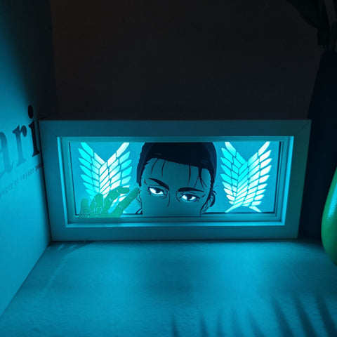 Attack on Titan Eren Jaeger Paper Carving Lamp Photo Frame