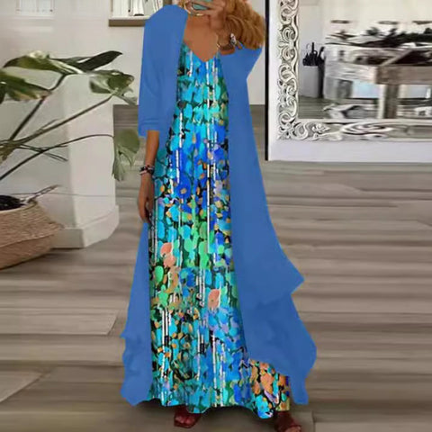 Women's inner dress two-piece floral print dress m302894