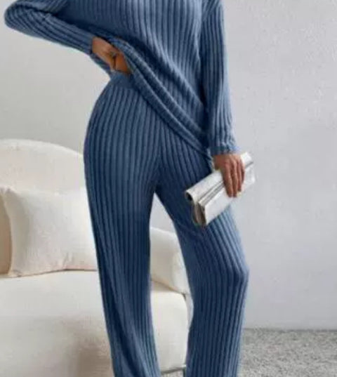 New fashion casual straight-leg pants temperament loose V-neck pit strip knitted cover m301791