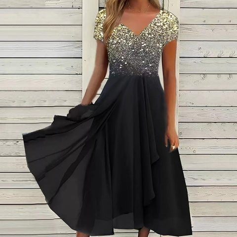 Chiffon patchwork women's dress m300039