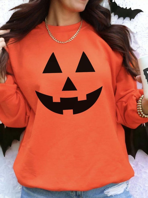 Halloween printed crew neck pullover sweater foreign trade women's clothing m301629