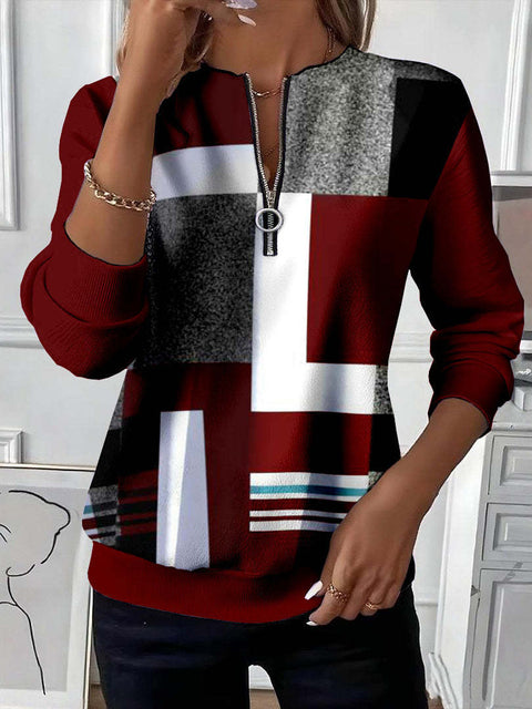 Printed sweater casual sweatshirt top m302179