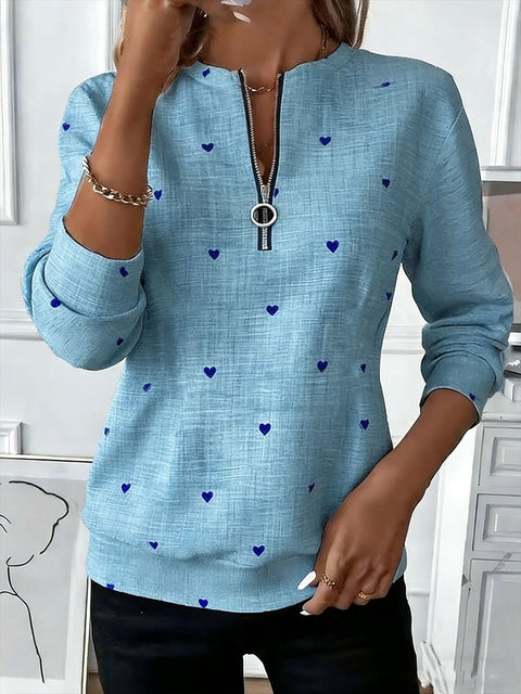 Printed shoulder sleeves long sleeves sweater m302295