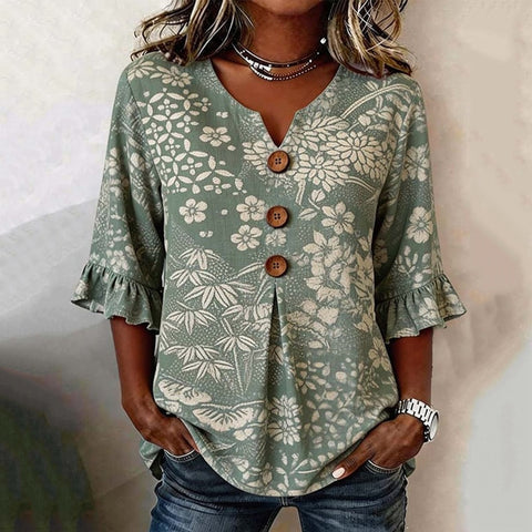 Digital printing sweet and cute T-shirt lace sleeve m302842