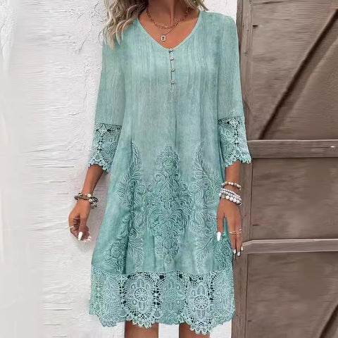 Spring and Summer Hot-Selling Solid Color Lace Dress M300151