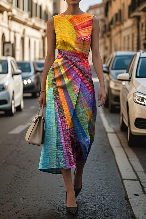 Floral Ocean Timeless Elegant Dress Sleeveless M302750-1